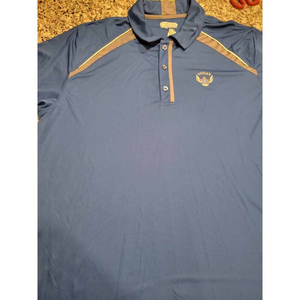 ONTOUR Polo Shirt Mens 2XL Blue Golf Embroidered‎ Sycuan WebTech Performance